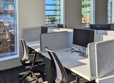 A co-working space workstation at the CfE