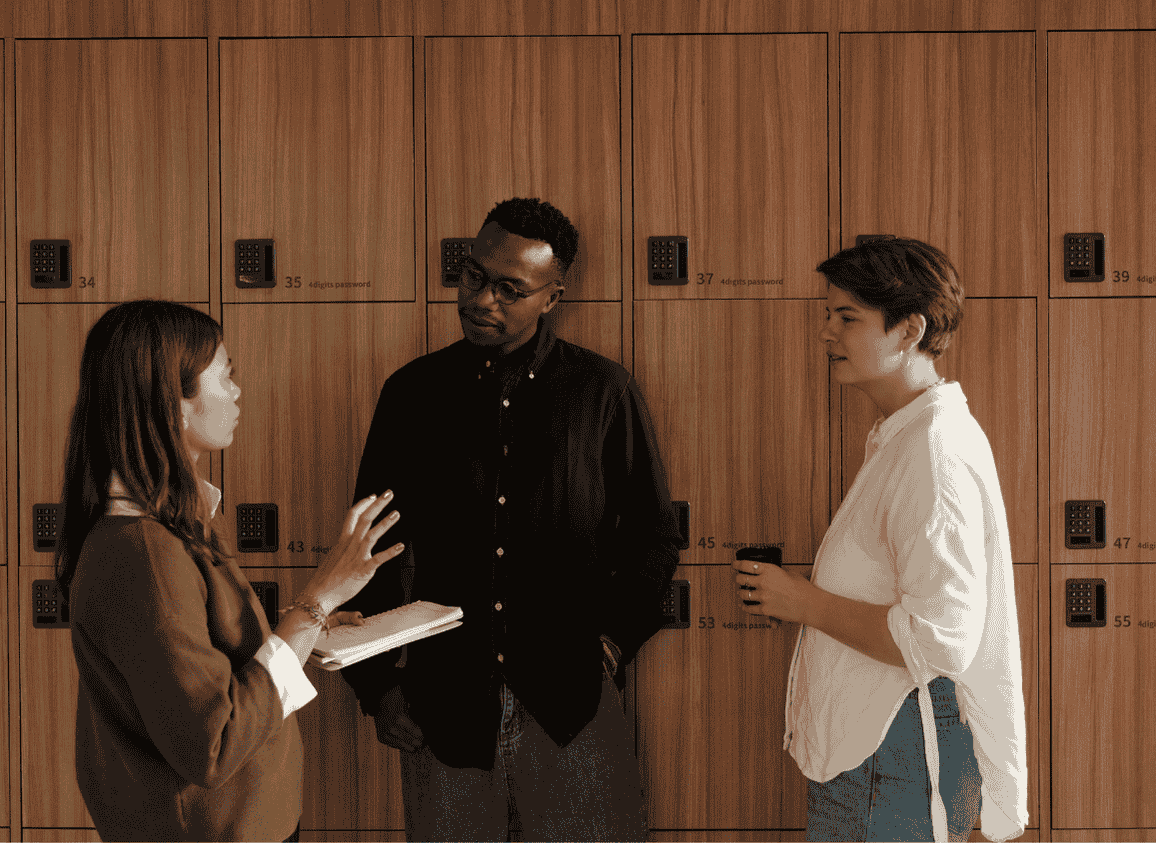 Students discussion their startup